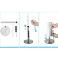 thumbnail image 5 of Portarrollos de Papel de Cocina de Acero Inoxidable Pesado con Brazo de Tensión para Desgarre con Una Mano, Dispensador de Encimera Moderno y Estable con Base Antideslizante (Negro), 5 of 5