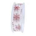 thumbnail image 4 of Clearance! 10 M 20 M 25 Mm Dusting Printed Snowflake Yarn With Transparent Chiffon Ribbon Bow Gift Wrap Christmas Decoration Ribbon, 4 of 4