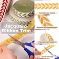 thumbnail image 3 of Uxcell Leaf Pattern Jacquard Ribbon Trim, 1 Inch 10 Yard Polyester Jacquard Ribbon Sewing Leaves Webbing for Sewing Crafts, Home Decor, Apparel, Handmade Bags, Yellow, 3 of 7