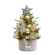 thumbnail image 2 of Mini Árbol de Navidad Flocado de 45 Cm de Pino Artificial Blanco con Luces Led | Pequeña Decoración Navideña de Escritorio | Base de Madera Estable | Ideal para Apartamentos, Dormitorios, Oficinas, M, 2 of 6