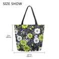 thumbnail image 5 of FORMRS Womens Canvas Tote Bag with Zipper Inner Pocket Shoulder Handbag, White Flower Pattern, 5 of 7