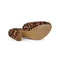 thumbnail image 5 of BLISSFUL STEP Women's Shoes Chunky Platform Open Toe Slides Block Heel Sandals Leopard 9, 5 of 8