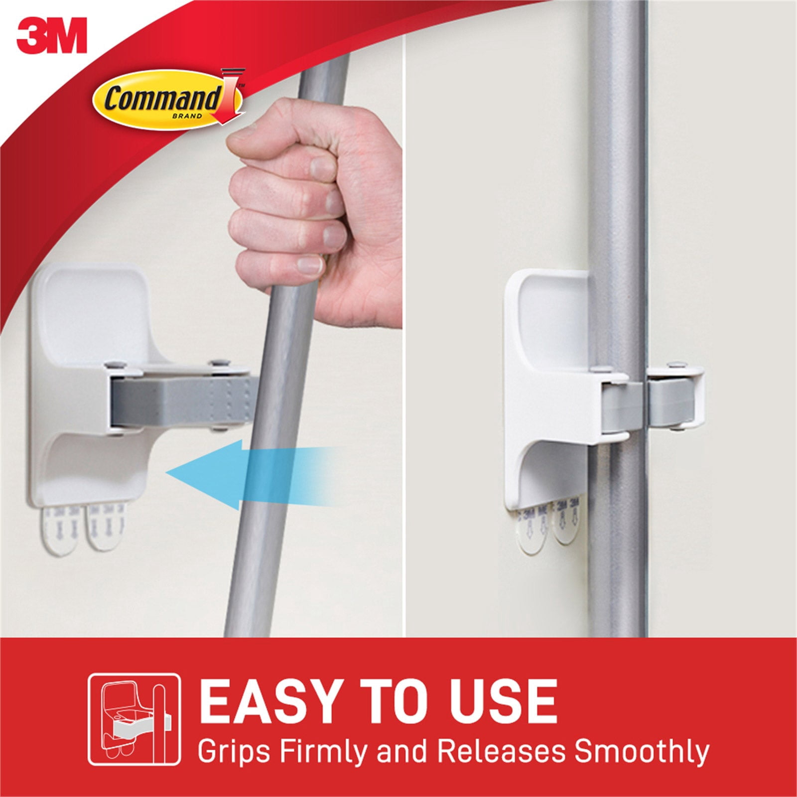 3M Command Hanging Broom and Mop Gripper, Damage-Free, 4 ct