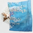 thumbnail image 6 of Yiaed Hanging Orchids Floral Blue Print Dog Blankets-Cat Blanket Washable for Couch Protection,Puppy Blanket, Soft Plush Reversible Throw Furniture Protector-, 6 of 8