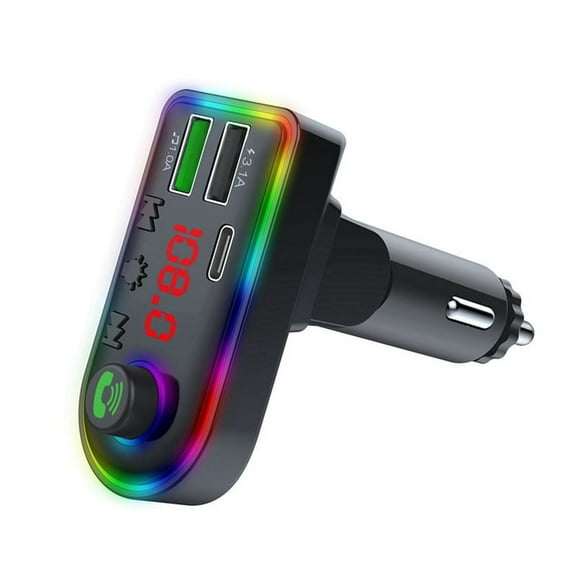 F8 Bluetooth Car MP3 Player FM Transmitter with 3.1A Fast Charging 5.3 HD Bluetooth Car MP3 Player