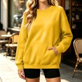 thumbnail image 5 of Stralyhd Womens Sweatshirt Oversized Crewneck Casual Loose Fit Pullover Tops Long Sleeve Soft Comfy Fall Winter Clothes Yellow M, 5 of 5