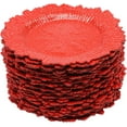 thumbnail image 5 of 13" Charger Plates Set of 24, Round Plastic Reef Plate Chargers, Plastic Ruffled Rim Decorative Plates, Lightweight Plates for Table Setting, Wedding Dinner Party Decoration (Red), 5 of 18