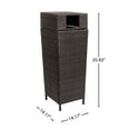 thumbnail image 3 of happimess Keaton Modern 24.13-Gallon All-Weather Wicker/Metal Lidded Hideaway Outdoor Trash Can for Package Delivery, Patio Furniture, Cushions, Gardening Tools, Pool Supplies, Brown, HPM1203A, 3 of 9
