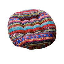 Tunhigl 18 Inch Thick Round Yoga Cushion with High Elasticity, Soft Ethnic Style Cotton Fabric for Meditation, Worship, Tatami, Home Office, and Car Use