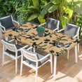 thumbnail image 2 of Blueberry Spring Leaves Table Cloths for 5 Foot Rectangle Tables, Brown Botanical Branches Patio Waterproof Elastic Fitted Tablecloths, Washable Rectangular Table Cover for Camping, 2 of 8