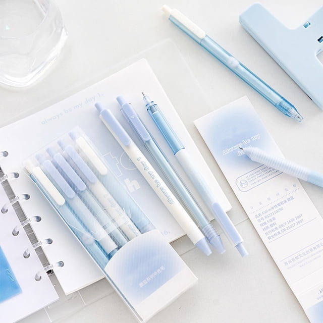YAOMOBB Neutral Pen 5Pcs Box 0 5mm Gel Pens Quick Drying Detachable with Clip Assorted Gradient Colors Plastic Writing Stationery