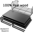 thumbnail image 3 of Bathroom Floating Shelves Wall Mounted Shelves, Rustic Wood Bathroom Shelves Over Toilet with Wire Storage Basket and Towel Bar for Bathroom, Kitchen, Bedroom-16.5Inch, 3 of 7