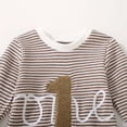 thumbnail image 5 of Gubotare Baby Boy Girl 1st Birthday Outfit One Embroidery Waffle Romper Jumpsuit First Birthday Cake Smash Outfit (Brown, 12-18 Months), 5 of 9