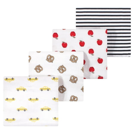 Luvable Friends Hudson Baby Flannel Receiving Blankets 4pk, Big City