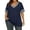 34Navy212, variant on WERYOUNG Women's T Shirts Fashionable Casual Patchwork Tees Short Sleeved V Neck T-Shirts Trendy Tops XXL