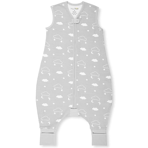 Toddler Sleep Sack with Feet 4T-5T, 1.0 TOG Organic Cotton Baby Wearable Blankets with Legs, Baby Sleeping Bag for Walkers, Early Walker X-Large