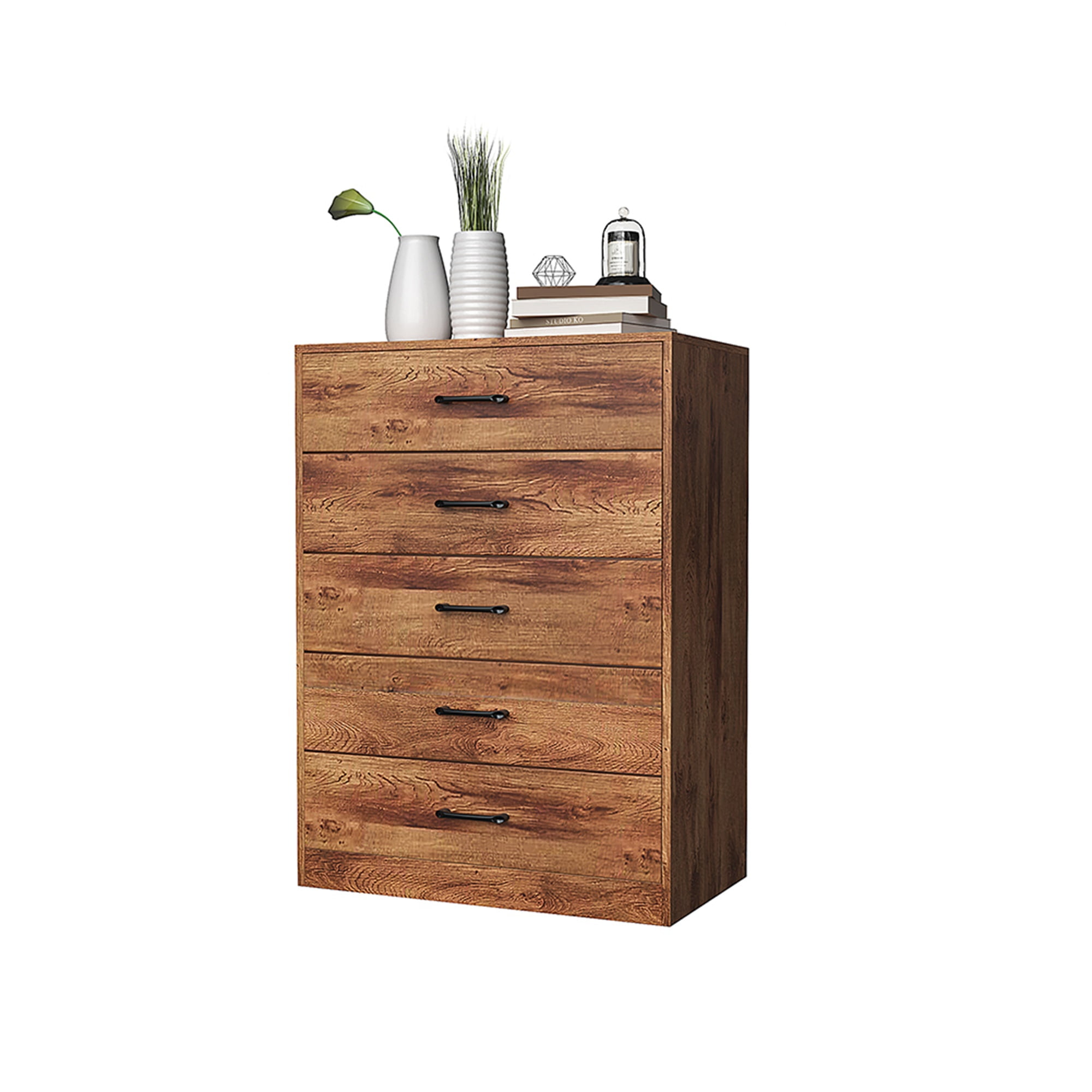 Kadyn 5 Drawer Chest for Bedroom, Wooden Tall Cabinet, Dresser Organizer, Vertical Storage Hanging Cabinet in Original Wood, Durable Side Table Nightstand Kadyn 5 Drawer Chest for Bedroom, Wooden Tall Cabinet, Dresser Organizer, Vertical Storage Hanging Cabinet in Original Wood, Durable Side Table Nightstand