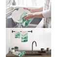 thumbnail image 5 of Green Coastal Beach Kitchen Dish Towels for Drying Dishes Set of 2, Modern Oil Painting Nautical Waffle Weave Microfiber Hand Tea Bathroom Towels Quick Dry & Absorbent Towel 15.7x23.6, 5 of 7