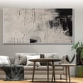 thumbnail image 4 of Grey Black Handmade Wall Art Original Grey Black Abstract Oil Painting On Canvas Modern Artwork Living Room Office Wall Decor,Unstretched,Frameless,(61*122cm)24*48Inches, 4 of 5