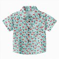 thumbnail image 3 of NIEWTR Toddler Boys Marine Life Print Short Sleeve Button Down Shirt Casual Summer Tops for Beach Days(Mint Green,2-3 Years), 3 of 7