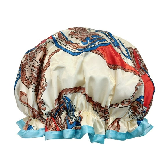 Wrapables Reusable Women's Waterproof Shower Caps for Long Hair, Royal
