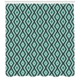 thumbnail image 3 of Ambesonne Teal and White Shower Curtain, Retro Diamond Line, 69"Wx75"L, Seal Brown Sea Green, 3 of 3
