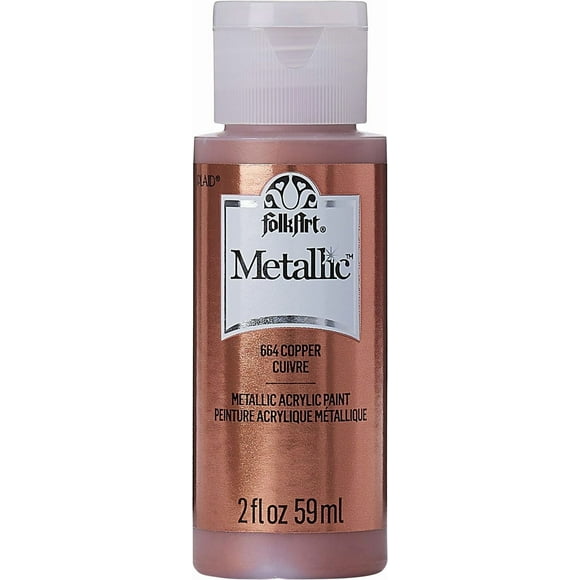 Folkart Metallic Acrylic Paint, Copper 2 oz, FolkArt Metallic Paint