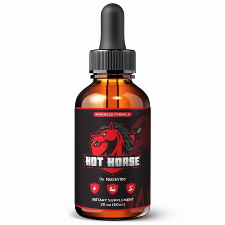 Hot Horse – Health Support with Natural Ingredients to Support Steady Energy, Stamina & Drive | Daily Formula in Easy-to-Take Drops, 30 Day Supply (30 Servings)