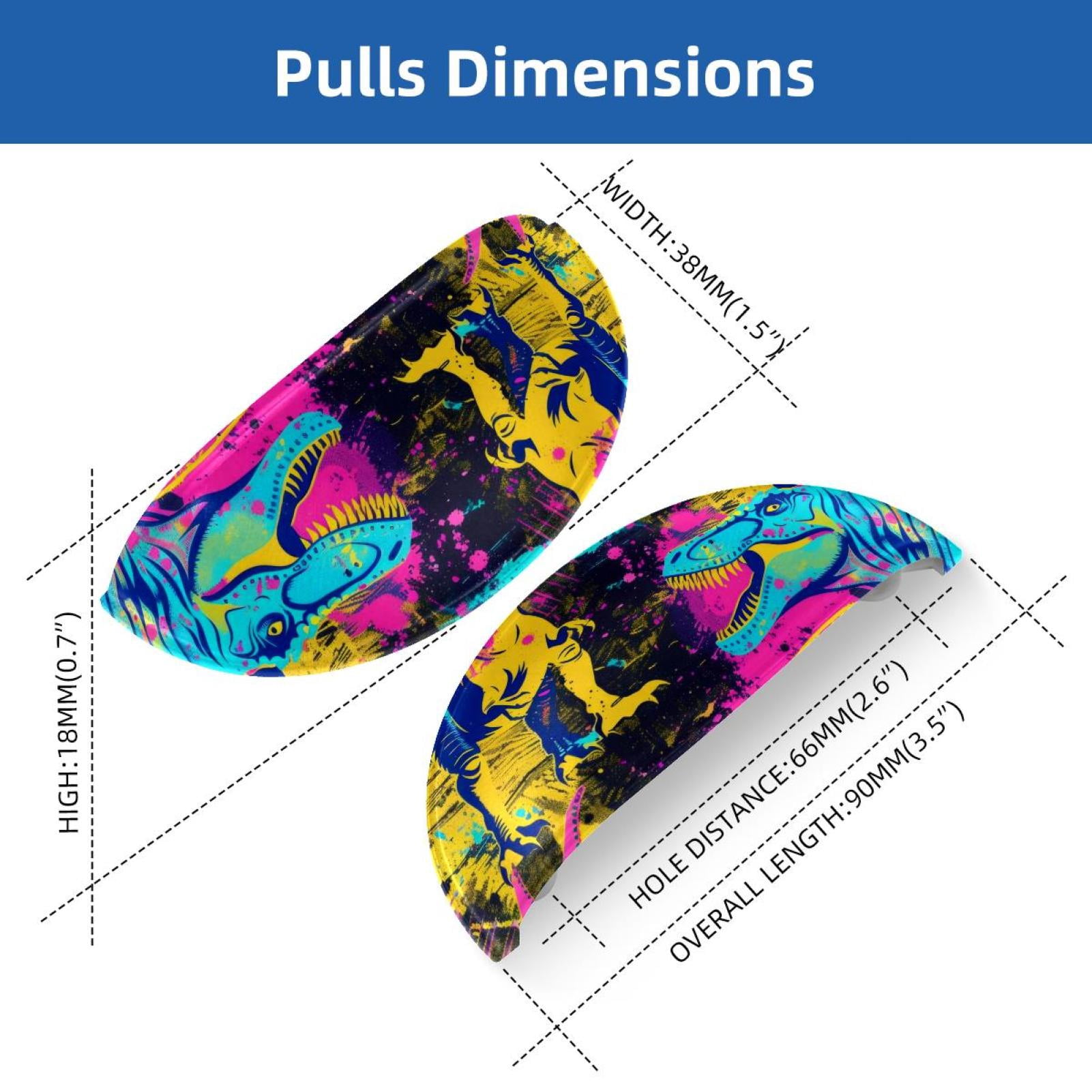 PhooArto 6 Pcs Cup Drawer Pulls, Neon Animal Dinosaur Pattern Shell Shape Handles Cabinet Knobs for Dresser Cupboard Closet Wardrobe with Screws