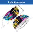 thumbnail image 2 of PhooArto 6 Pcs Cup Drawer Pulls, Neon Animal Dinosaur Pattern Shell Shape Handles Cabinet Knobs for Dresser Cupboard Closet Wardrobe with Screws, 2 of 7