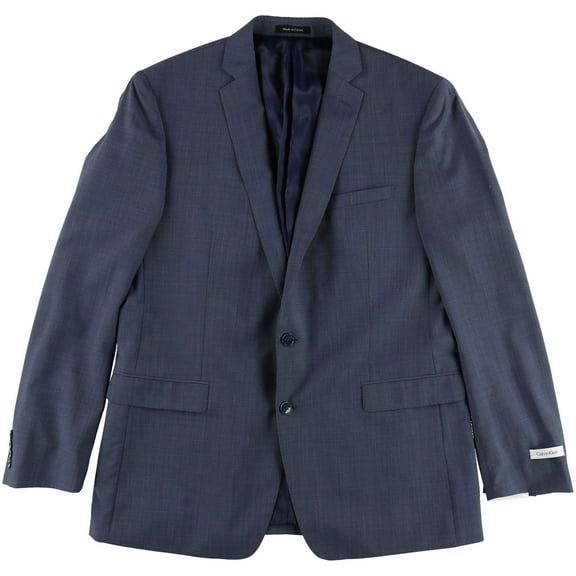 Calvin Klein Mens Neat Two Button Blazer Jacket, Blue, 48 Regular