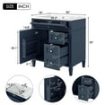 thumbnail image 2 of Dasun 30'' Bathroom Vanity with Top Sink, Modern Bathroom Storage Cabinet with 2 Drawers and a Tip-out Drawer, Single Sink Bathroom Vanity, Blue, 2 of 6