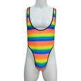 thumbnail image 2 of VONCOS Mens Pink Rainbow Striped Briefs, Nylon Spandex Underwear Soft Stretchy Lounge & Sleepwear for Men,Size M, 2 of 7