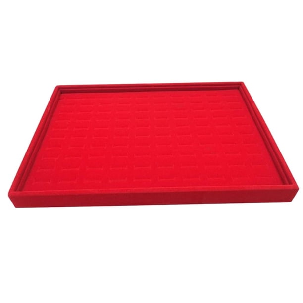 Caja de Bandeja grande Zulema para vitrina de exhibición 35x24x3cm rojo
