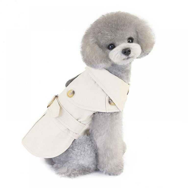 Dog Trench Coat Windproof Parka Jacket Elegant British Style Dog