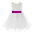 thumbnail image 2 of Ekidsbridal White Backless Lace V-Back Holy Communion Baptism Christening Dress for Flower Girls 206T 5, 2 of 3
