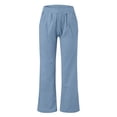 thumbnail image 3 of Kelon Women's Casual Pants, Womens Casual Cotton Linen Pants Lightweight Summer Loose Fit High Waist Straight Leg Plus Size Solid Lounge Trousers, S, 3 of 6