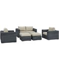 thumbnail image 3 of Modway Summon 5 Piece Outdoor Patio Sunbrella® Sectional Set in Canvas Antique Beige, 3 of 8