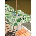 thumbnail image 2 of Outdoor Tablecloths with Umbrella Hole & Zipper, Green Leaves 54x54 Inch Square Tablecloths, Spring Plants Rustic Vintage Botanical Waterproof Table Cloth, Patio/Pool/Picnic Table Covers, 2 of 8