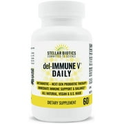 Stellar Biotics - del-IMMUNE V® DAILY 25mg - All-Natural Advanced Immune Support - Immediate High Potency Immune System Care - Metabiotic Treatment, Next-Gen Probiotic Therapy (60 Capsules)