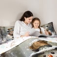 thumbnail image 4 of Feelyou Winter Cartoon Snowman Bedding Comforter Set 7 Pieces, Merry Christmas Full Bedding Set, Western Festival Holiday Reversible Fitted Sheet Flat Sheet, Lightweight Room Decor, 4 of 7