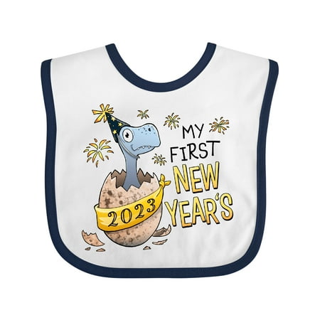 

Inktastic My 1st New Years 2023 Dinosaur Hatching Gift Baby Boy or Baby Girl Bib