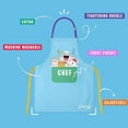 thumbnail image 3 of Chefclub Little Chef 100% Cooking Apron - Blue, Characters, 3 of 7