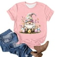 thumbnail image 4 of VBTAPA Happy Easter Shirt Women Short Sleeve Bunny Graphic T-shirt Easter Teacher Shirt Funny Holiday Blouse Tops Pink XXL, 4 of 5