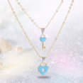 thumbnail image 4 of 1 par de collares con colgante de pareja, cadena de clavícula en corazón romántico para amantes Azul Zulema Pareja colgante collares, 4 of 6