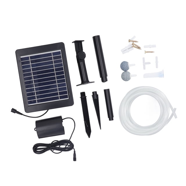 Solar Oxygen Pump Kit, 3 Level Adjustable Cordless 6V 4W Solar Panel Aerator Pump for Aquarium