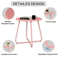 thumbnail image 2 of Fionafurn Round Metal Side Table, End Table, Small Patio Coffee Table for Porch Yard Balcony Garden, Pink, 2 of 9