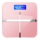 thumbnail image 2 of Báscula de baño digital, Báscula de cuerpo precisa, Pantalla LED iluminada, Diseño de esquinas redondeadas, Escala electrónica de temperatura, Carga USB - Rosa, 2 of 9