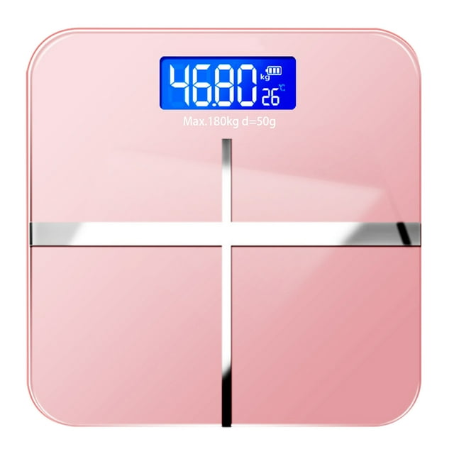 Fiogavroetic Digital Bathroom Scale, Highly Accurate Body Weight Scale With Lighted LED Display, Round Corner Design