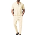 thumbnail image 1 of Mefallenssiah Hauts pour Hommes, Liquidation Ensemble à Manches Courtes Col Rabattu, 1 of 1